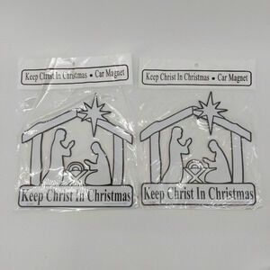 Holiday Car Magnet Jesus Mary Joseph Keep Christ in Christmas 2